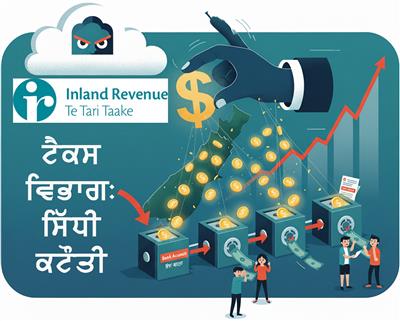 ਨਿਊਜ਼ੀਲੈਂਡ ਟੈਕਸ ਵਿਭਾਗ ਵੱਲੋਂ ਬਕਾਇਆ ਵਸੂਲਣ ਲਈ ਵੱਡੀ ਕਾਰਵਾਈ – ਖਾਤਿਆਂ ਵਿੱਚੋਂ ਸਿੱਧੀ ਕਟੌਤੀ ਦਾ ਰਾਹ ਅਪਣਾਇਆ -ਹਰਜਿੰਦਰ ਸਿੰਘ ਬਸਿਆਲਾ-